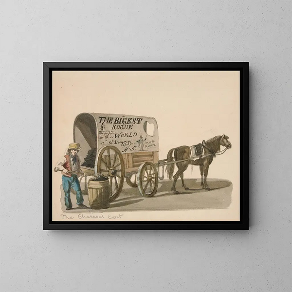 Der Kohlenwagen - Nicolino Calyo — gerahmtes Bild an der Wand