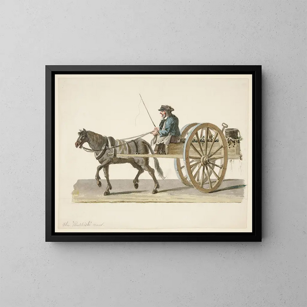 L'homme à la poubelle - Nicolino Calyo — gerahmtes Bild an der Wand