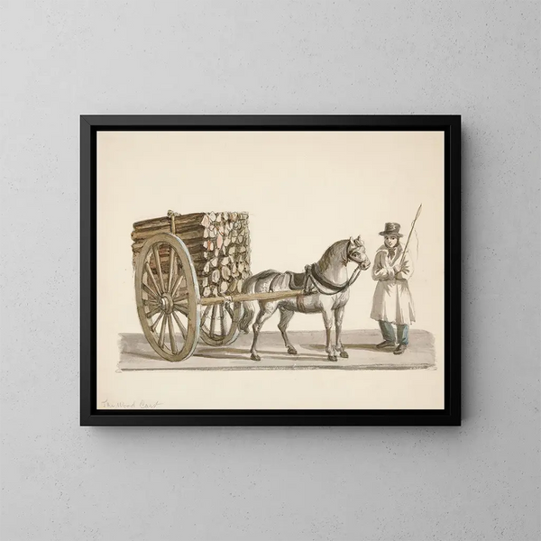 Der Holzwagen - Nicolino Calyo — gerahmtes Bild an der Wand