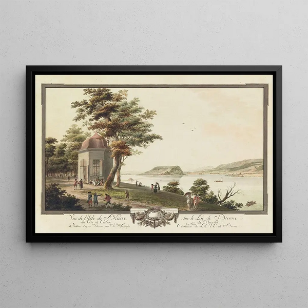 Niklaus Sprngli - Vu de lIsle de St Pierre sur le Lac de Bienne du Cot de Cerlier et de Neuville.webp