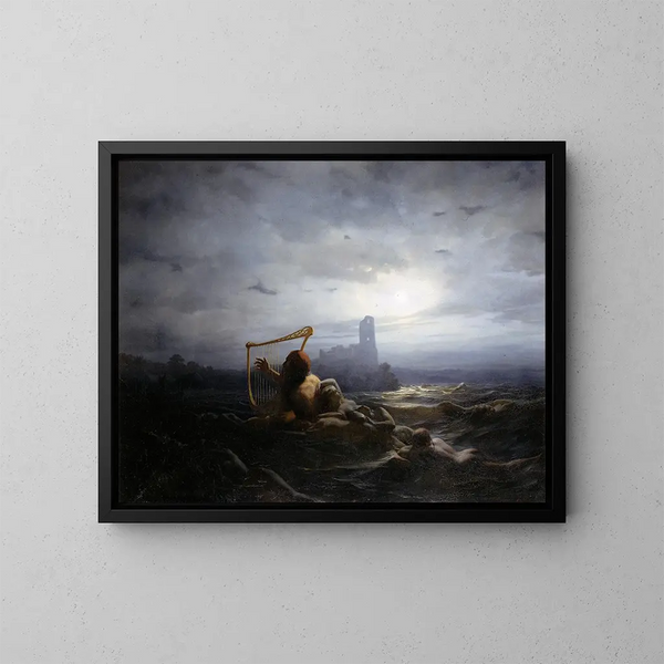 Die Wasserfee und die Töchter des Königs - Nils Jakob Olsson Blommér — gerahmtes Bild an der Wand