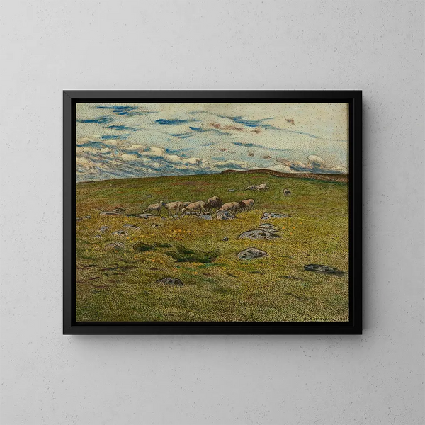 Schafe weiden - Nils Kreuger — gerahmtes Bild an der Wand