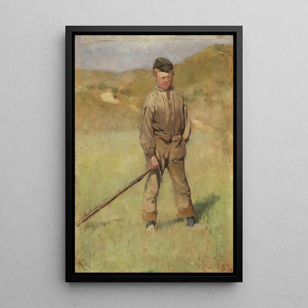 Junge Junge, Motiv aus Holland - Nils Kreuger — gerahmtes Bild an der Wand