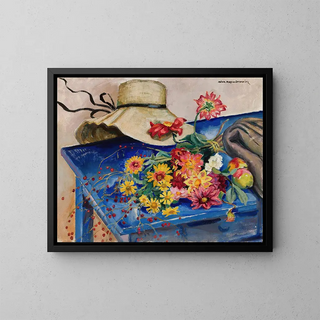 Hut mit Blumen - Nina Aleksandrowicz — gerahmtes Bild an der Wand