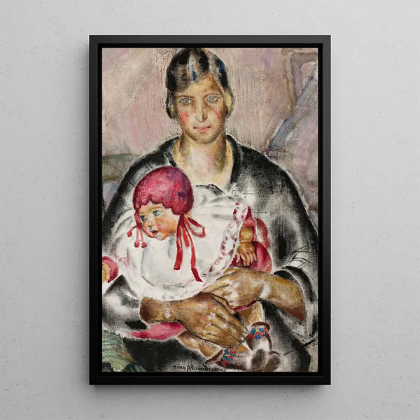 Mutter mit Kind - Nina Aleksandrowicz — gerahmtes Bild an der Wand