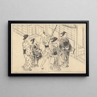 Nishikawa Sukenobu - Woman Walking with Attendants.webp