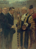 Sir George Broadbridge Lord-Maire de Londres schüttelt M. Raymond Laurent, Präsident des Gemeinderats, die Hand - Noël Dorville — Ansicht des Kunstwerks