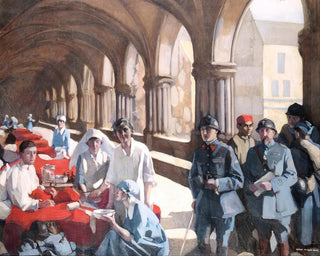 Norah Neilson Gray - The Scottish Womens Hospital In The Cloister of the Abbaye at Royaumont Dr Frances Ivens inspec.webp
