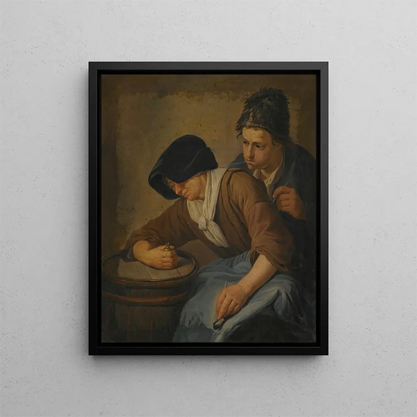 Norbert van Bloemen - Interior With a Man And a Woman Smoking.webp