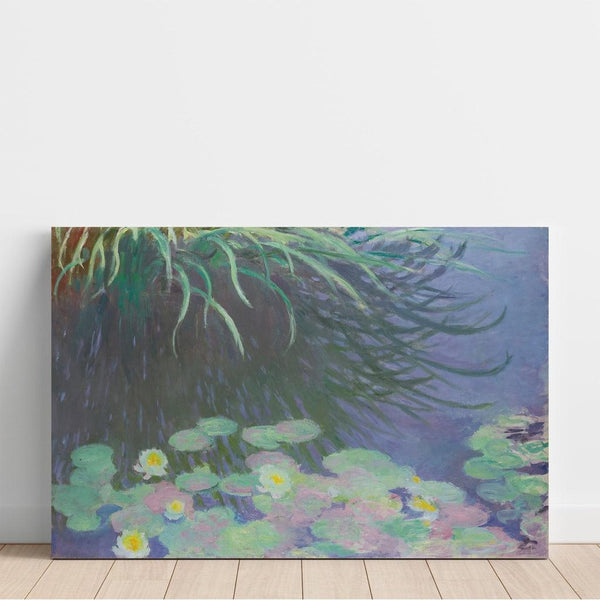 Reproduktion des Gemäldes Seerosen mit Spiegelungen hoher Gräser - Claude Monet
