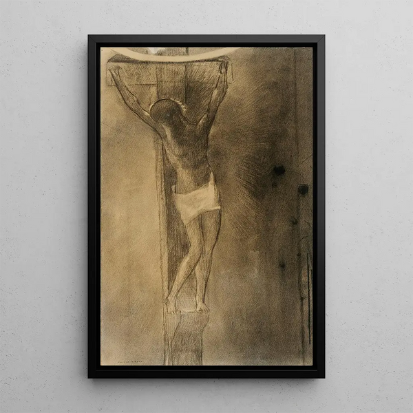 Kreuzigung - Odilon Redon — gerahmtes Bild an der Wand