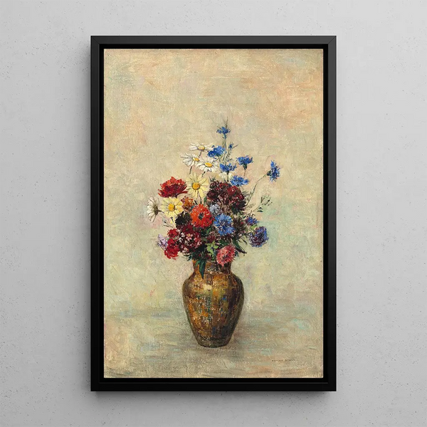Blumen in einer Vase - Odilon Redon — gerahmtes Bild an der Wand