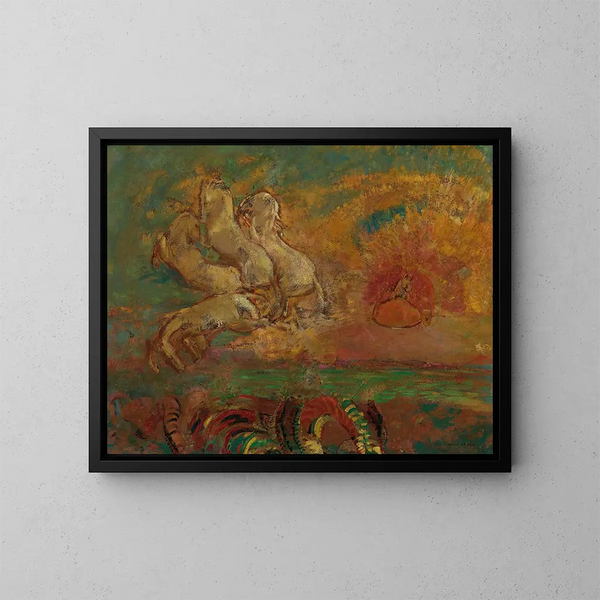 Der Wagen des Apoll und der Drache - Odilon Redon — gerahmtes Bild an der Wand