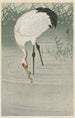Kranich beim Fischen im flachen Wasser - Ohara Koson — Ansicht des Kunstwerks