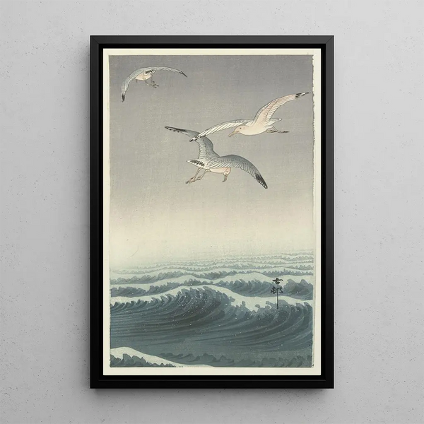 Drei Möwen - Ohara Koson — gerahmtes Bild an der Wand