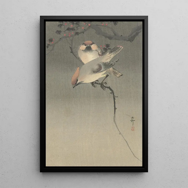 Jaseurs - Ohara Koson — gerahmtes Bild an der Wand