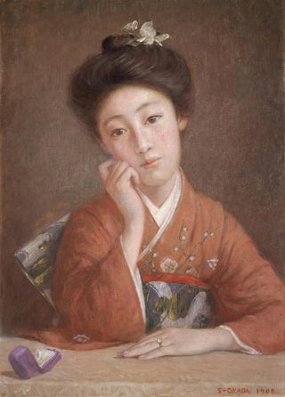 Okada Sabursuke - Woman Wearing a Diamond Ring Diamond no onna.webp