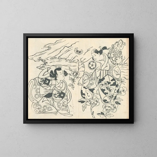 Yakusha ezukushi Pl5 - Okumura Masanobu — gerahmtes Bild an der Wand