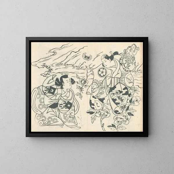 Yakusha ezukushi Pl5 - Okumura Masanobu — gerahmtes Bild an der Wand