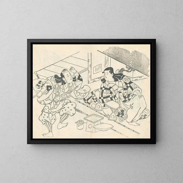 Yakusha ezukushi Pl9 - Okumura Masanobu — gerahmtes Bild an der Wand