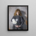 Mädchen mit Chrysanthemen - Olga Boznańska — gerahmtes Bild an der Wand