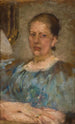 Portrait einer Frau in blauer Bluse - Olga Boznańska — Ansicht des Kunstwerks