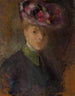 Portrait einer Frau mit Hut und Blumen - Olga Boznańska — Ansicht des Kunstwerks