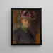 Portrait einer Frau mit Hut und Blumen - Olga Boznańska — gerahmtes Bild an der Wand