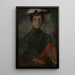 Selbstporträt mit Blumen - Olga Boznańska — gerahmtes Bild an der Wand