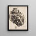 Studie der Drapiere - Oluf Hartmann — gerahmtes Bild an der Wand
