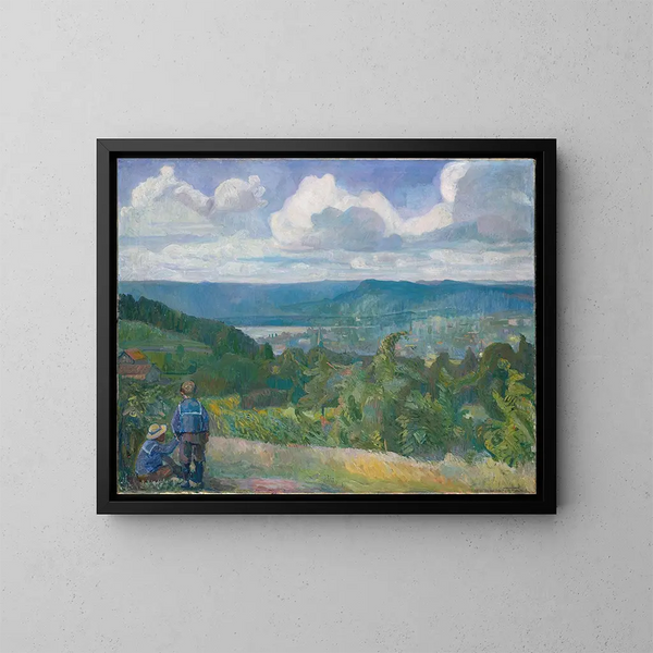 Ansicht von Kristianiadalen - Oluf Wold-Torne — gerahmtes Bild an der Wand