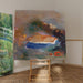 Reproduktion des Gemäldes Odilon Redon - Ophélie mit einem blauen Mauerpfeffer im Wasser