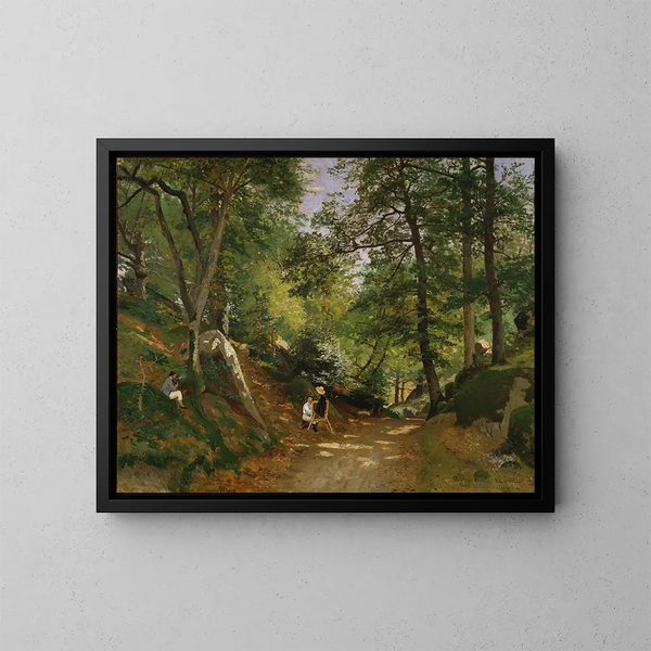 Sommerlandschaft bei Fontainebleau - Oscar Trn — gerahmtes Bild an der Wand
