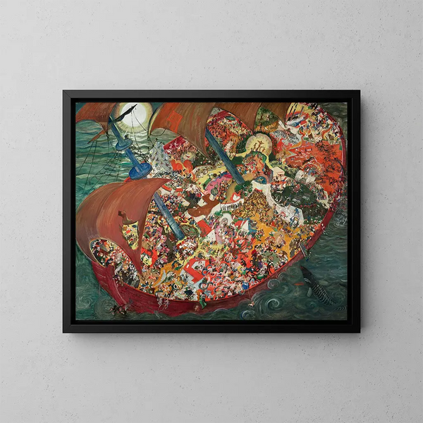 Der Narrenschiff - Oskar Laske — gerahmtes Bild an der Wand