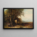 Herbstlandschaft mit einer Kapelle - Oskar Mulley — gerahmtes Bild an der Wand