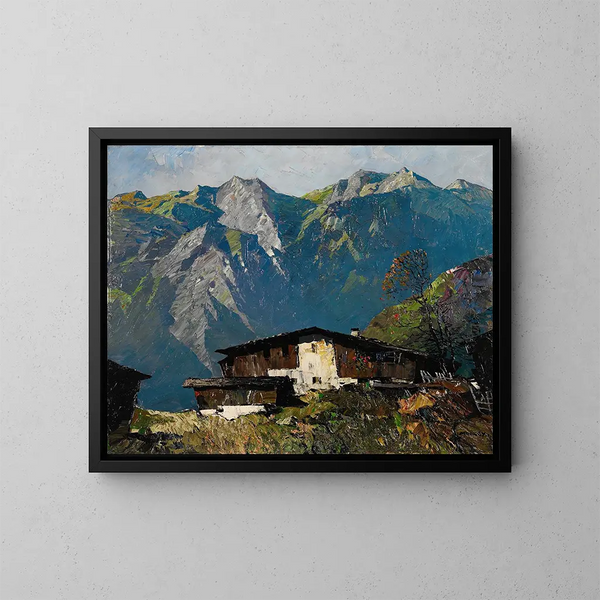 Ferme de montagne du Vinschgau - Oskar Mulley — gerahmtes Bild an der Wand