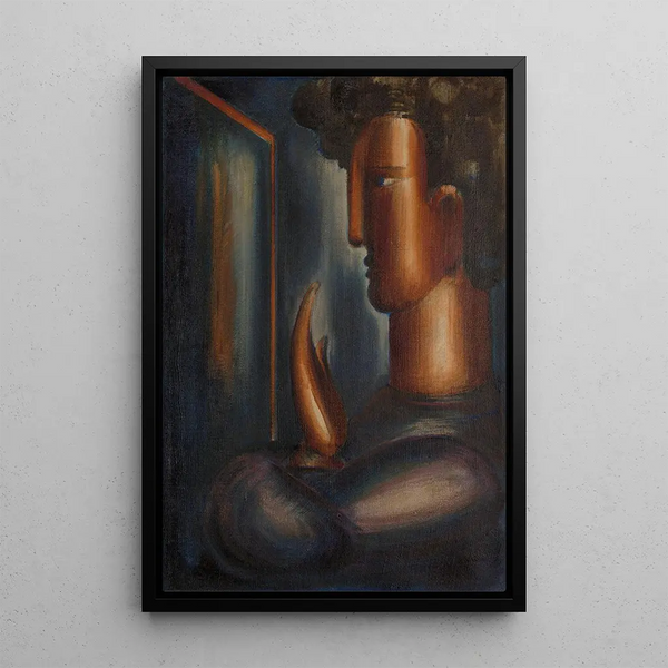 Vor dem Spiegel - Oskar Schlemmer — gerahmtes Bild an der Wand