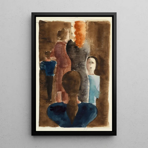 Studie in Vierfarbdruck für Frauen auf der Treppe - Oskar Schlemmer — gerahmtes Bild an der Wand