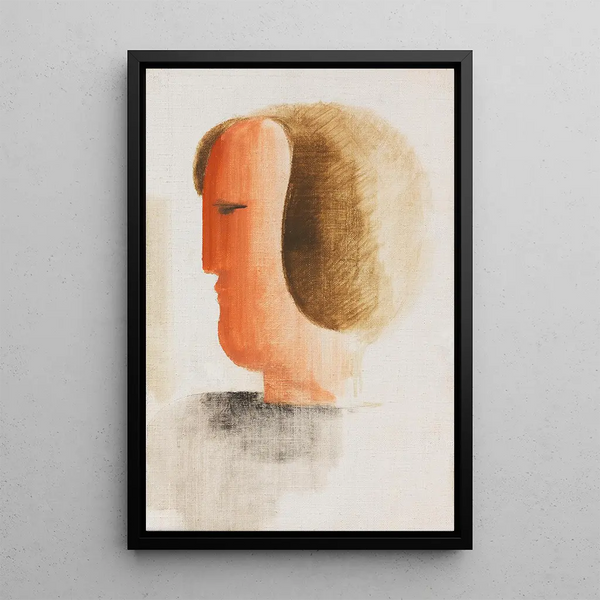 Kopf nach links gerichtet - Oskar Schlemmer — gerahmtes Bild an der Wand