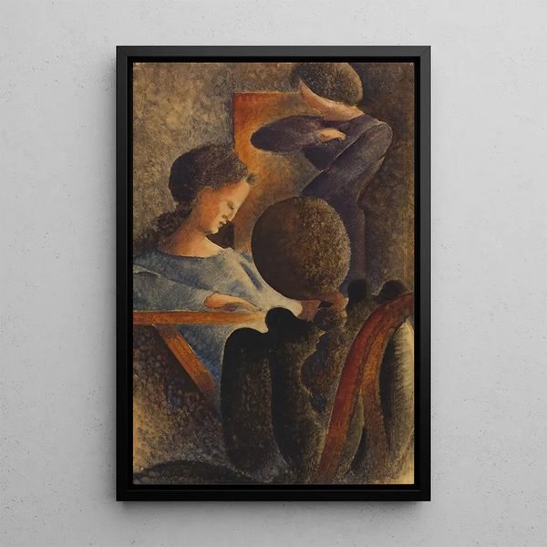 Gruppe der Sesshaften - Oskar Schlemmer — gerahmtes Bild an der Wand