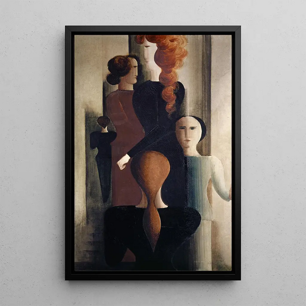 Frauen auf der Treppe - Oskar Schlemmer — gerahmtes Bild an der Wand
