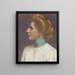 Frau mit goldenen Haaren in Profil nach links - Osmar Schindler — gerahmtes Bild an der Wand