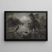 Ein romantisches Waldlandschaft im Mondschein - Oswald Achenbach — gerahmtes Bild an der Wand