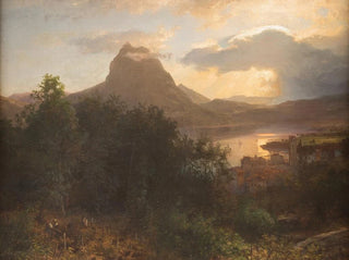 Oswald Achenbach - Grape harvest in the evening.webp