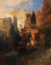 Straßenszene in einem Bergdorf in Italien - Oswald Achenbach — Ansicht des Kunstwerks
