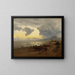 Sonnenuntergang am Ufer - Oswald Achenbach — gerahmtes Bild an der Wand