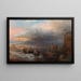 Die Bucht von Neapel mit dem Vesuv im Hintergrund - Oswald Achenbach — gerahmtes Bild an der Wand