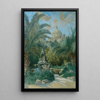 Othmar Brioschi - Vedute der Botschaft in Rom Ansicht vom Garten mit der Kuppel rechts.webp