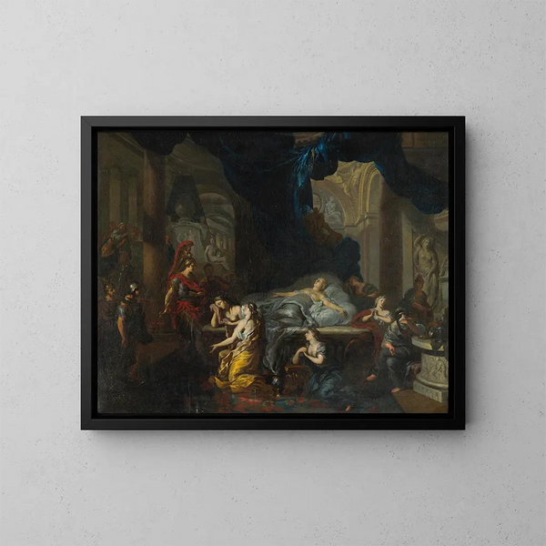 Die Tod von Kleopatra - Ottmar Elliger der Jüngere — gerahmtes Bild an der Wand