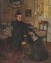 Alte sitzende Frau im Warteraum - Otto Bruenauer — Ansicht des Kunstwerks